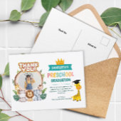 動物の幼稚園の写真卒業ありがとう ポストカード