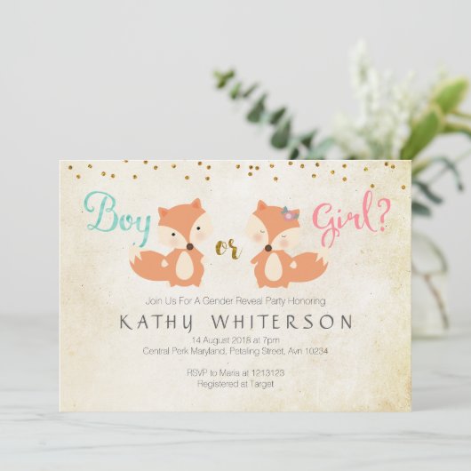 動物の性は招待状のキツネを明らかにします 招待状 (スタンド正面)