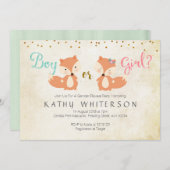 動物の性は招待状のキツネを明らかにします 招待状 (正面/裏面)