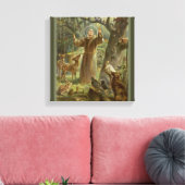 動物の恋人アッシジの聖フランシス キャンバスプリント (インサイチュ (リビング))