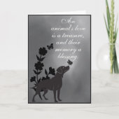 動物の愛は宝物 – 犬悔やみや弔慰 カード (正面)