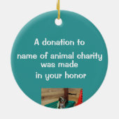 動物の慈善の寄付 セラミックオーナメント (裏面)