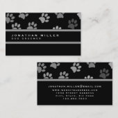 動物の手のプリント |黒とグレー 名刺 (正面/裏面)