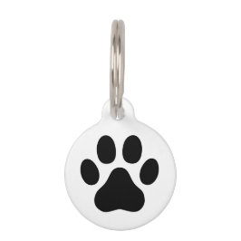 動物の手のプリント、4つの足指の両面 ペット　ネームタグ