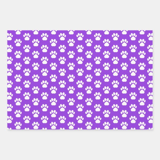 動物の手の包装紙パープルピンクセット3 ラッピングペーパーシート (正面3)