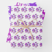 動物の手の包装紙パープルピンクセット3 ラッピングペーパーシート (インサイチュ)