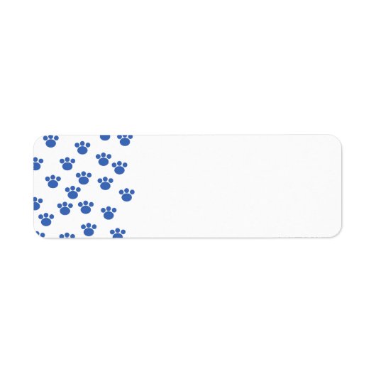 動物の手の印刷パターン。青と白 ラベル (正面)