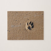 動物の手は砂の中に印刷 ジグソーパズル (横)