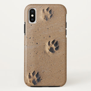 動物の手は砂の中に印刷 iPhone XSケース