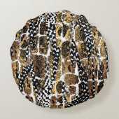 動物の抽象デザインを変身させる動物 ラウンドクッション (裏面)