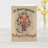 動物の挨拶状に親切があって下さい カード (黄色い花)