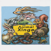 動物の振動 フリースブランケット (正面(横))