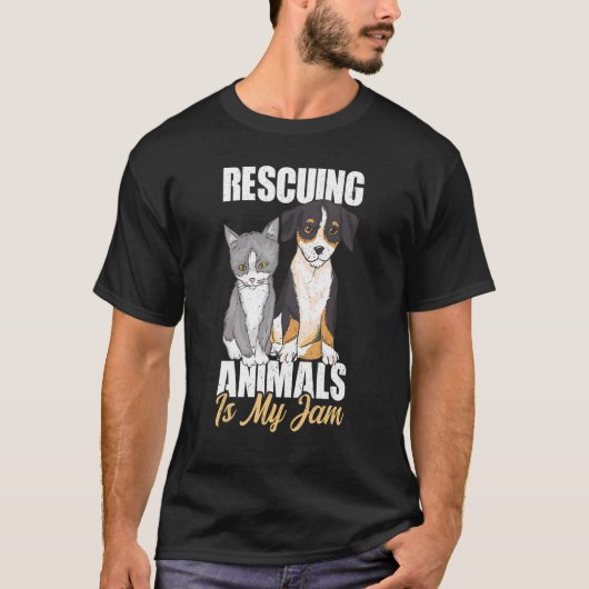 動物の救出は私のジャム動物管理官 Tシャツ (正面)