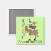 動物の救出を支援する マグネット (正面/裏面)