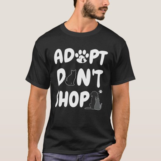 動物の救出を買い物に行かない Tシャツ (正面)