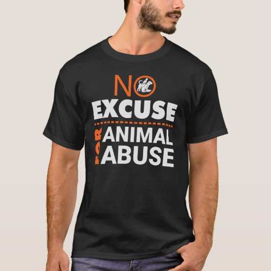 動物の救出 | 動物虐待の言い訳がない Tシャツ (正面)