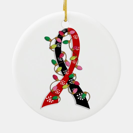 動物の救助のクリスマスの照明のリボン セラミックオーナメント (裏面)