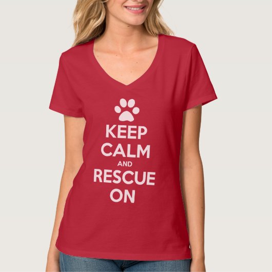 動物の救助のワイシャツの平静そして救助を保って下さい Tシャツ (正面)