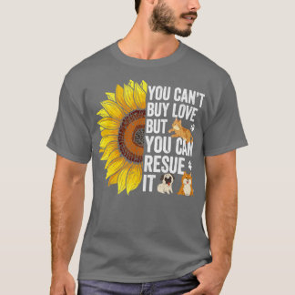 動物の救助ひまわりの花を救出できる Tシャツ