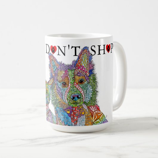 動物の救助を採用Mugを買い物しない コーヒーマグカップ (正面右)