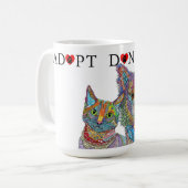 動物の救助を採用Mugを買い物しない コーヒーマグカップ (正面左)