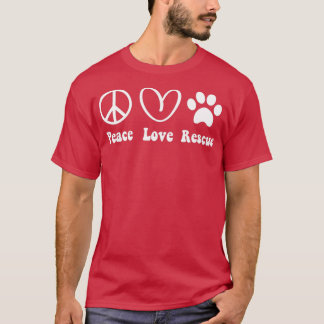 動物の救助ギフト男性の女性の子供の平和ラブアドプ Tシャツ