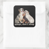 動物の救助犬救の買い物をしない スクエアシール (バッグ)