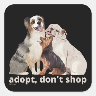 動物の救助犬救の買い物をしない スクエアシール