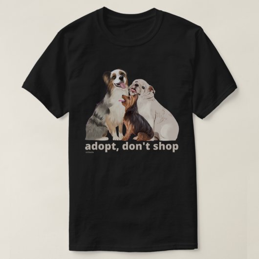 動物の救助犬救の買い物をしない Tシャツ (デザイン正面)