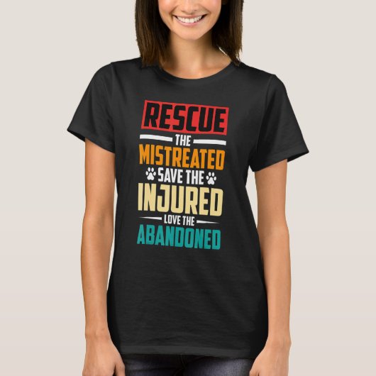 動物の救助虐待された猫の救助者のペットの樹脂 Tシャツ (正面)