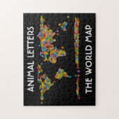 動物の文字ワールドマップアルファベット ジグソーパズル (縦)