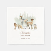 動物の森の森の赤ちゃんシャワー スタンダードカクテルナプキン (正面)