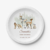 動物の森の森の赤ちゃんシャワー ペーパープレート (正面)