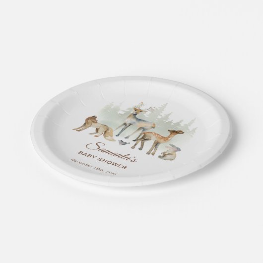 動物の森の森の赤ちゃんシャワー ペーパープレート (アングル)