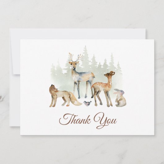 動物の森の赤ちゃんシャワー サンキューカード (正面)