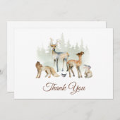 動物の森の赤ちゃんシャワー サンキューカード (正面/裏面)