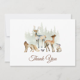 動物の森の赤ちゃんシャワー サンキューカード