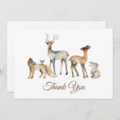 動物の森の赤ちゃんシャワー サンキューカード (正面/裏面)