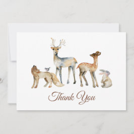 動物の森の赤ちゃんシャワー サンキューカード