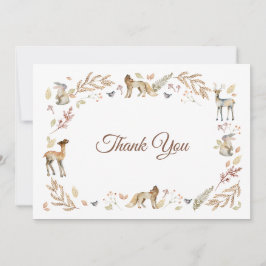 動物の森の赤ちゃんシャワー サンキューカード