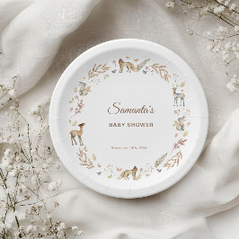 動物の森の赤ちゃんシャワー ペーパープレート