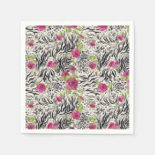 動物の模様のバラ スタンダードカクテルナプキン (正面)