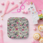 動物の模様のバラ ペーパープレート (パーティー)