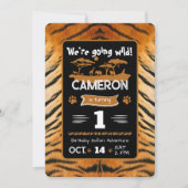 動物の模様の虎の誕生日招待状 招待状 (正面)