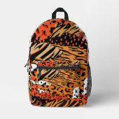 動物の模様 プリントバックパック (正面)