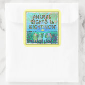 動物の権利が正しい|今はシール スクエアシール (バッグ)