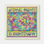 動物の権利が正しい|今パステルスチームパンクマグネット マグネット (正面)