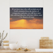 動物の権利に関するアッシジ引用文の聖フランシス ポスター (キッチン)