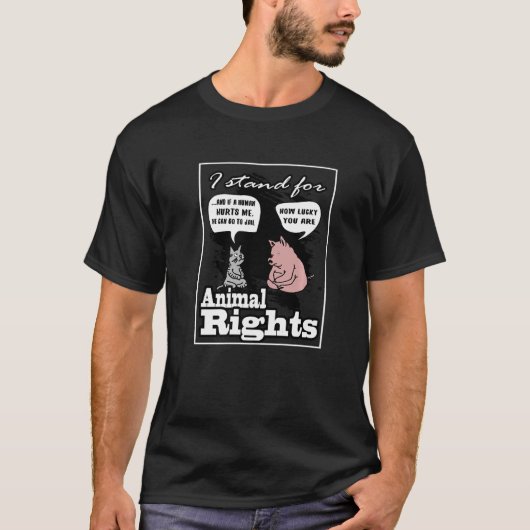 動物の権利のために立ち上がれ   Tシャツ (正面)