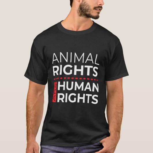 動物の権利は人権である Tシャツ (正面)